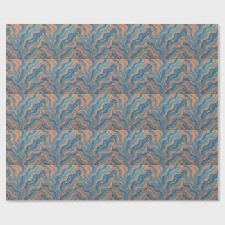 Papier Cadeau vagues de corail et d'indigo