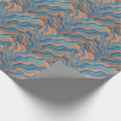 Papier Cadeau vagues de corail et d'indigo (Coin)