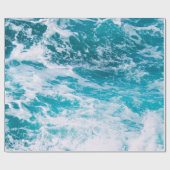Papier Cadeau Vagues de l'océan bleu (Plat)