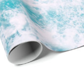 Papier Cadeau Vagues de l'océan bleu (Coin rond)