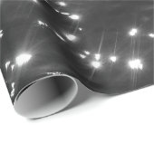 Papier Cadeau Vagues de l'océan marin à pic noir blanc (Coin rond)