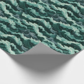 Papier Cadeau Vagues de l'océan vert (Coin)