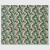 Papier Cadeau Vagues de marbre vert serein (Plat)