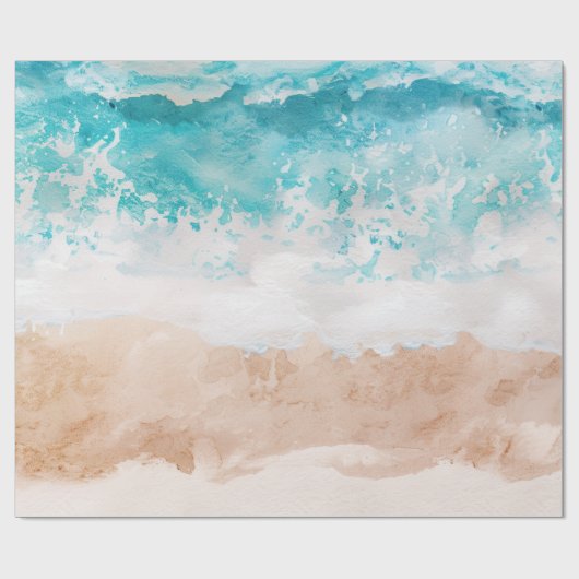 Papier Cadeau Vagues de plage de rêve (Plat)