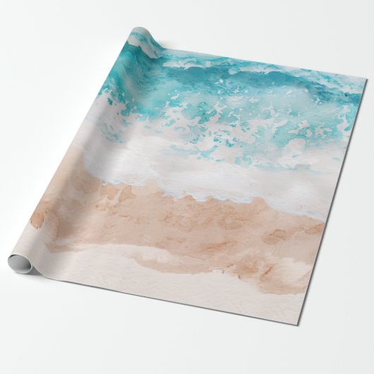 Papier Cadeau Vagues de plage de rêve (Déroulé)