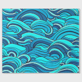 Papier Cadeau Vagues d'eau bleu turquoise Abstraite |