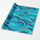 Papier Cadeau Vagues d'eau bleu turquoise Abstraite |