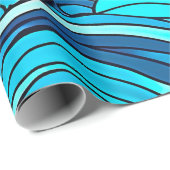 Papier Cadeau Vagues d'eau bleu turquoise Abstraite |