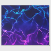 Papier Cadeau Vagues élégantes de résumé - bleu et pourpre (Plat)