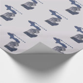 Papier Cadeau Vagues en forme du Michigan (Coin)