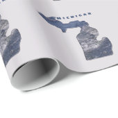 Papier Cadeau Vagues en forme du Michigan (Coin rond)