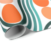 Papier Cadeau Vagues et cercles modernes du milieu du siècle (Coin rond)