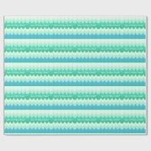 Papier Cadeau Vagues géométriques bleues, vertes et Turquoises  (Plat)
