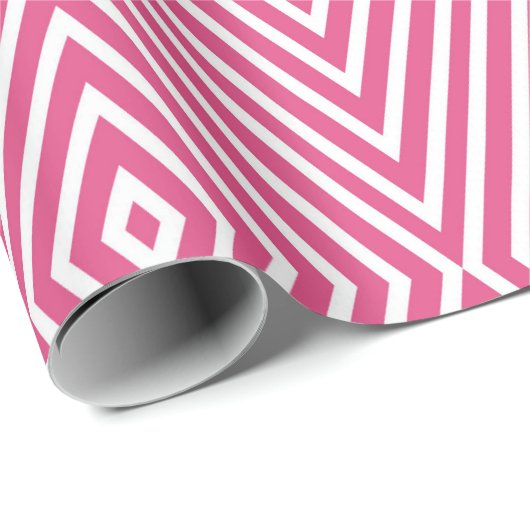 Papier Cadeau Vagues géométriques roses Abstraites (Coin rond)