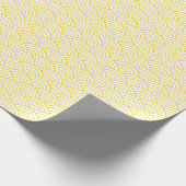 Papier Cadeau Vagues japonaises, jaune or sur blanc (Coin)
