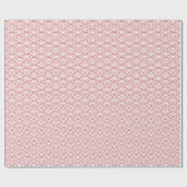 Papier Cadeau Vagues japonaises, rouge foncé sur papier blanc (Plat)