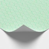 Papier Cadeau Vagues japonaises, vert clair sur blanc (Coin)