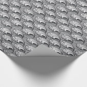 Papier Cadeau Vagues japonaises vintages, noires et blanches (Coin)
