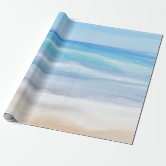 Papier Cadeau Vagues Jouantes Par Un Jour Ensoleillé À La Plage (Déroulé)
