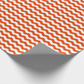 Papier Cadeau Vagues lumineuses moyennes oranges et de blanc (Coin)