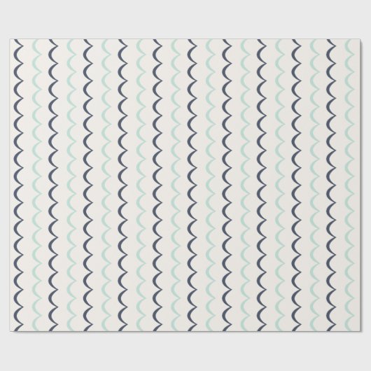 Papier Cadeau Vagues nautiques (Plat)