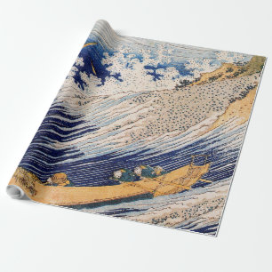Papier Cadeau Vagues océaniques Hokusai Bateaux en mer