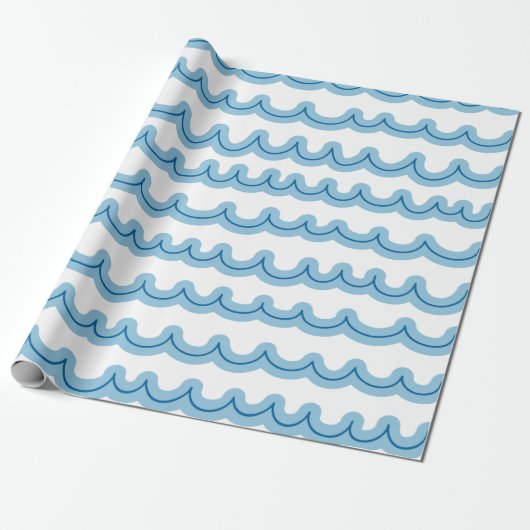 Papier Cadeau Vagues océaniques Whimsical (Déroulé)