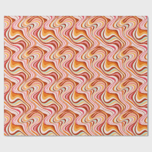 Papier Cadeau Vagues rétro super - Tourbillons psychédéliques ch