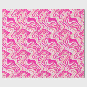 Papier Cadeau Vagues super roses chaudes, persiennes en marbre r