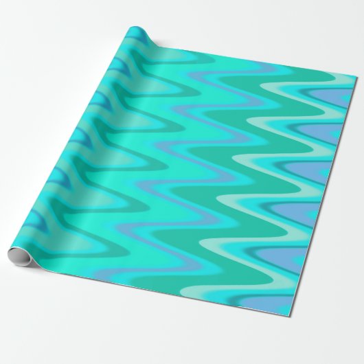 Papier Cadeau Vagues turquoise (Déroulé)