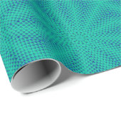Papier Cadeau Vagues vertes et bleues (Coin rond)