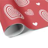 Papier Cadeau Valentine Creative Cute Heart Motif rouge (Coin rond)