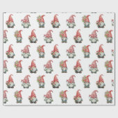 Papier Cadeau Valentine Gnomes sur blanc (Plat)