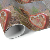 Papier Cadeau Valentine Heart Miniature Brown Horse (Coin rond)