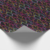 Papier Cadeau Valentine Motif avec Coeurs de couleurs (Coin)