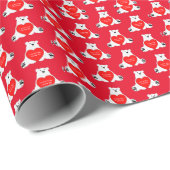 Papier Cadeau Valentine Ours Tenant Un Coeur (Coin rond)