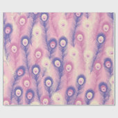 Papier Cadeau Valentine Peacock Feather Motif sans couture en ro (Plat)