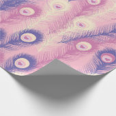 Papier Cadeau Valentine Peacock Feather Motif sans couture en ro (Coin)