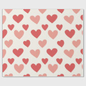 Papier Cadeau Valentine Red Heart Pattern Wrapping Paper (Plat)