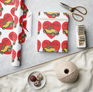 Papier Cadeau Valentine Rétro, Ne Me Esquive Pas, Sois Mon Valen
