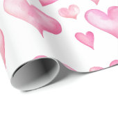 Papier Cadeau Valentine’s Day Wrapping Paper with Pink Hearts  (Coin rond)
