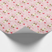 Papier Cadeau Valentine St Bernard rose (Coin)