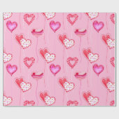 Papier Cadeau Valentines ballons enveloppant du papier (Plat)