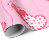 Papier Cadeau Valentines ballons enveloppant du papier (Coin rond)