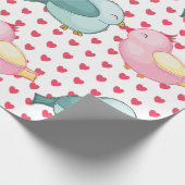 Papier Cadeau Valentines coeur rouge sur blanc avec de mignons I (Coin)