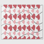 Papier Cadeau Valentines Coeurs Doodles Dots Motif (Plat)