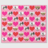 Papier Cadeau Valentine's Day 4 Photo Red and Pink Heart Pattern (Plat)