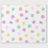 Papier Cadeau Valentines Day Candy Hearts Motif (Plat)