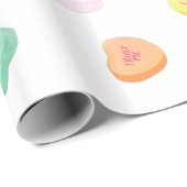 Papier Cadeau Valentines Day Candy Hearts Motif (Coin rond)