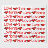 Papier Cadeau Valentine's Day Envelopper Papier Amour Nonna Hear (Plat)
